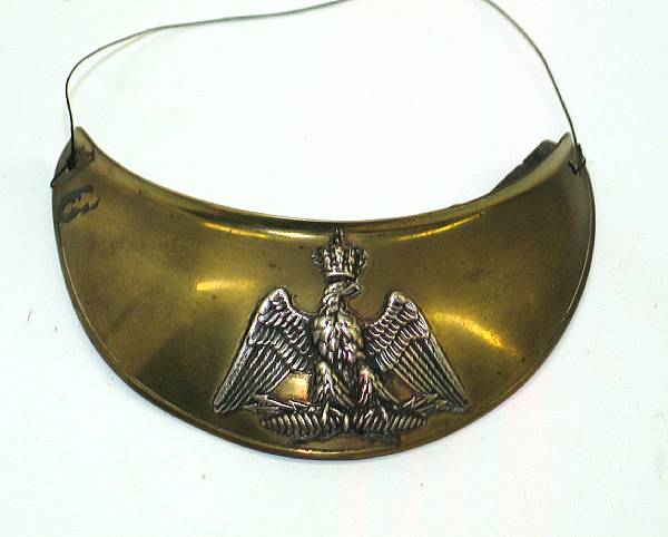 Appraisal: A French nd Empire officer's gorget The brass gorget with