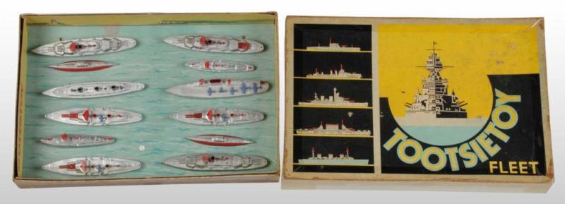 Appraisal: Lot of Tootsie Toy Navy Fleet Die-Cast Sets Description Circa