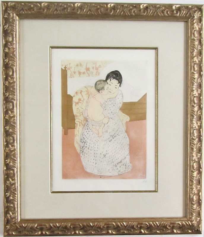 Appraisal: AFTER MARY CASSATT ETCHING AND AQUATINT French - of mother