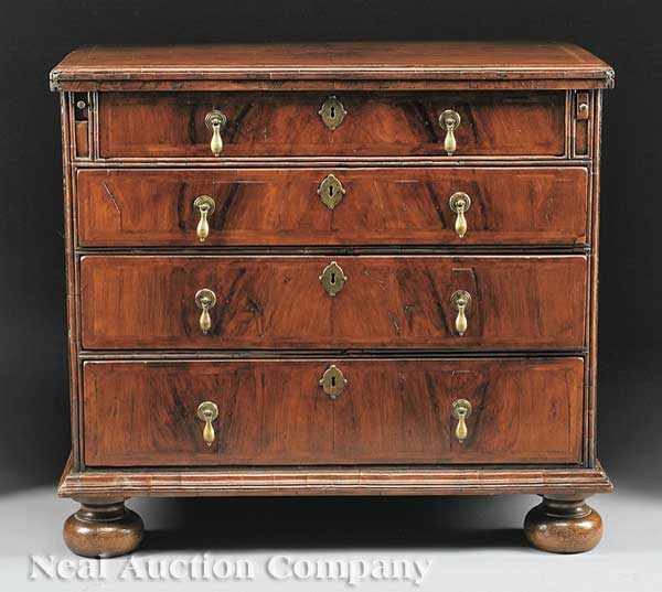 Appraisal: A Queen Anne Inlaid Walnut Bachelor's Chest early th c