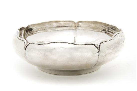 Appraisal: n American Sterling Silver Lobed Bowl Kalo of lotus form