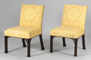 Appraisal: Pair George III Backstools Chinese Chippendale Pair George III Chinese