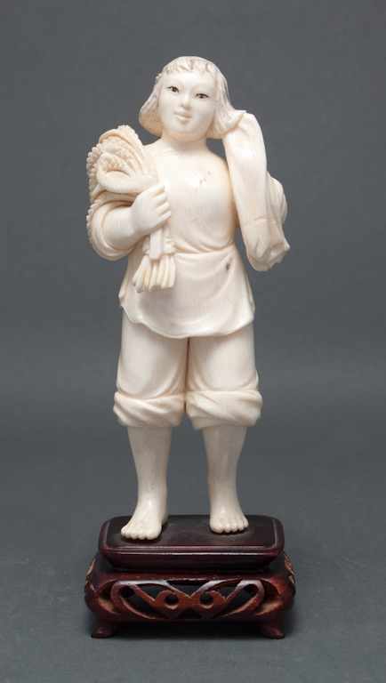 Appraisal: Chinese carved ivory peasant woman figure Maoist period modeled as