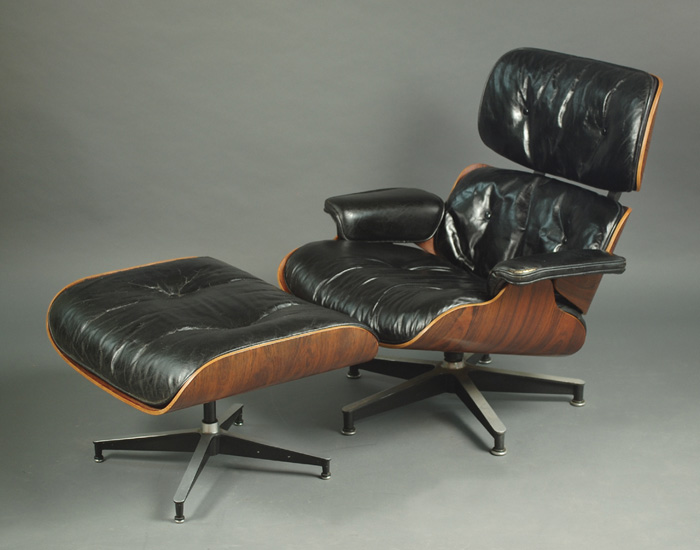 Appraisal: EAMES LOUNGE CHAIR AND OTTOMAN designed by Charles and Ray