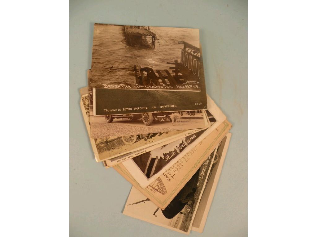 Appraisal: The Hydroplane - postcard and thirteen others including Broken Pier