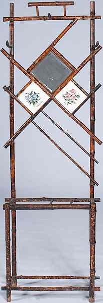 Appraisal: Bamboo Hall Stand Early th century a bamboo hall stand