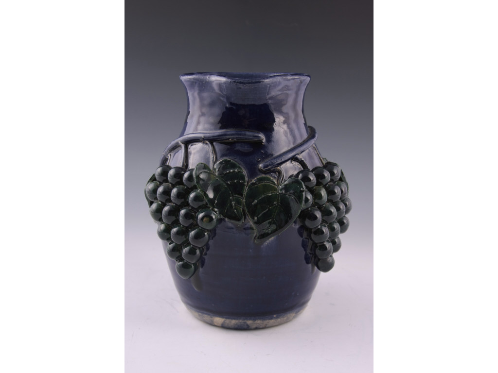 Appraisal: GA Folk Pottery Pitcher Edwin Meaders deep cobalt glaze with