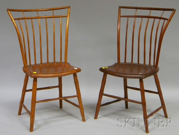 Appraisal: Pair of Windsor Birdcage Side Chairs