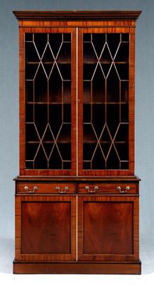 Appraisal: Georgian style mahogany breakfront upper case with two doors opening