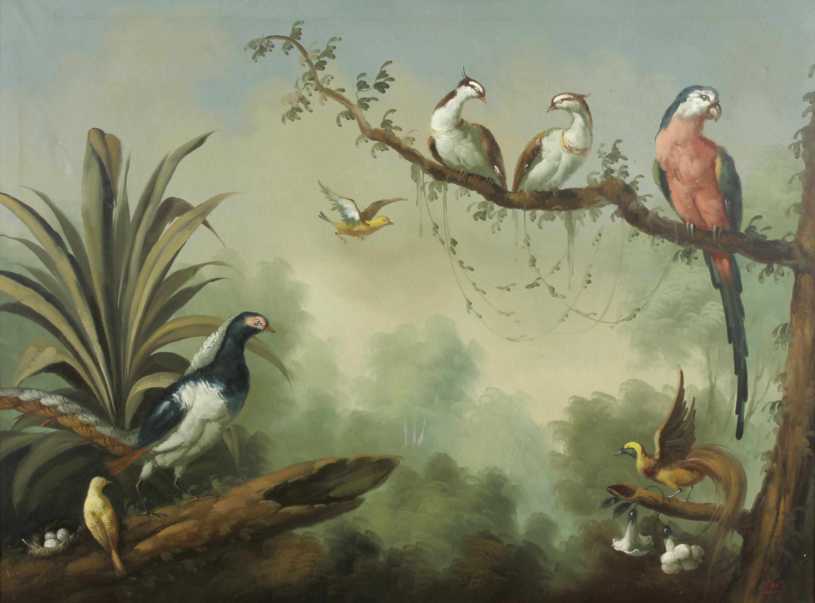 Appraisal: Ira Monte Spanish born Birds of the tropics x in