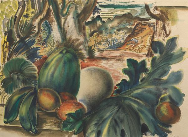 Appraisal: PAUL BOUGH TRAVIS AMERICAN - x African Fruit and Landscape