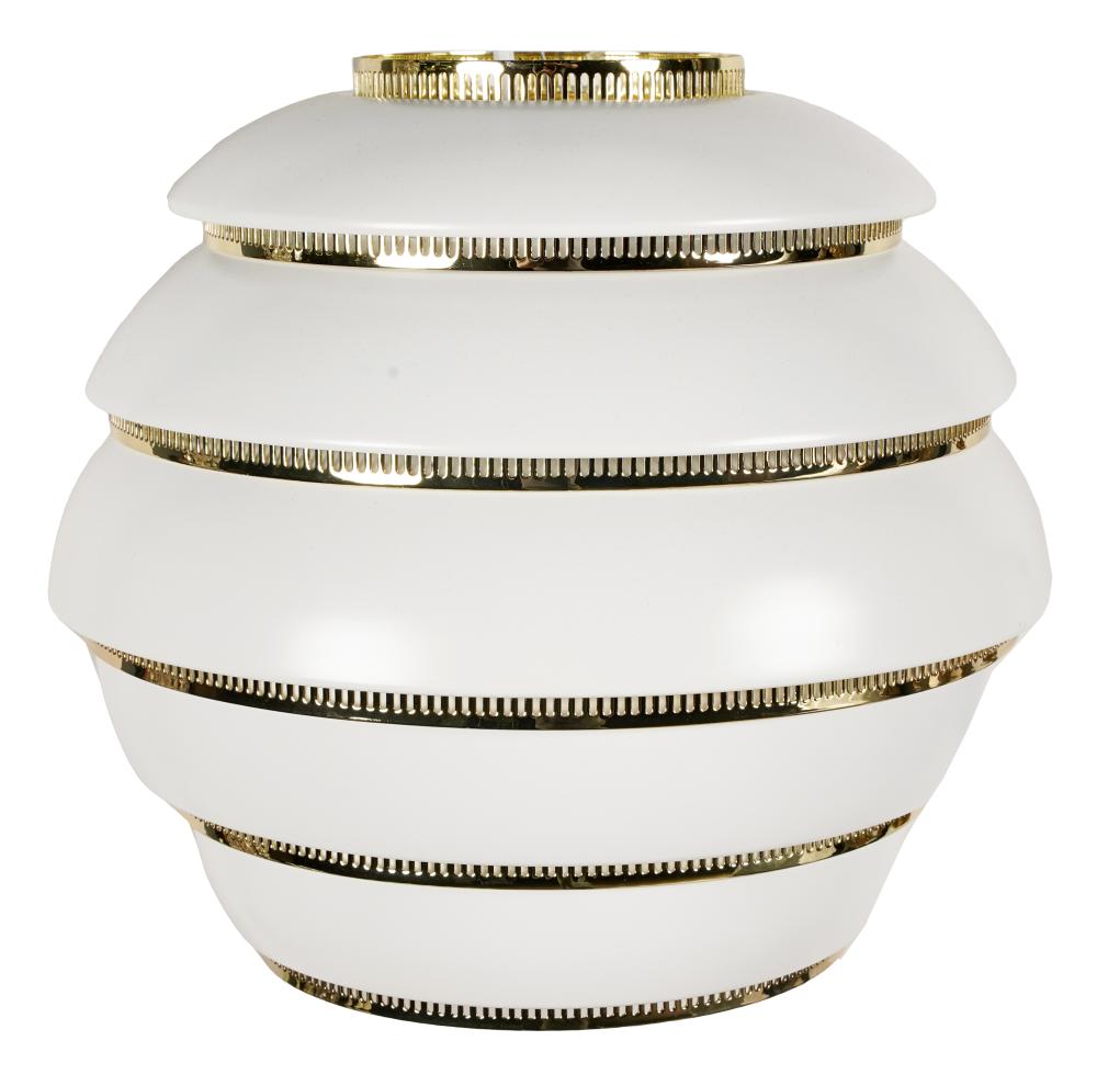 Appraisal: ARTEK BEEHIVE PENDANT LIGHT FIXTUREcirca white-painted aluminum and brass-plated steel