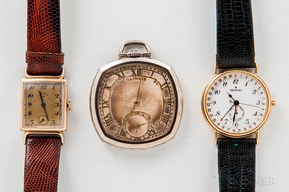 Appraisal: Two Wristwatches and a Pocket Watch Two Wristwatches and a