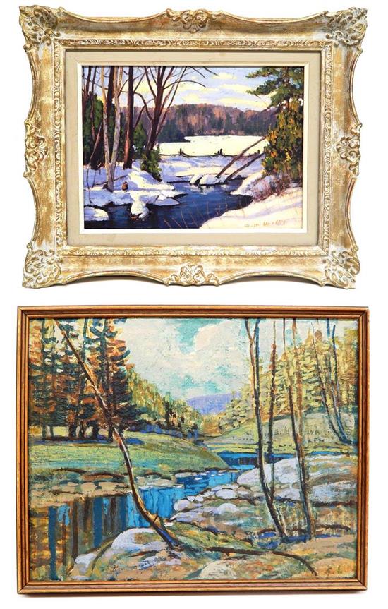 Appraisal: Two oil paintings W H Willis th C oil on