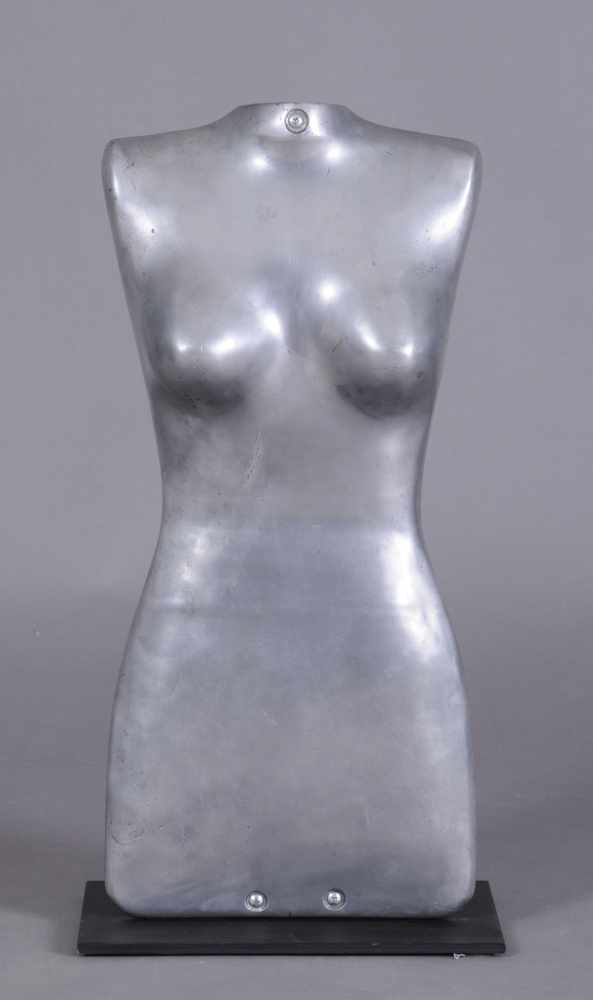 Appraisal: AMERICAN CAST ALUMINUM FEMALE TORSO Mounted on stand Provenance Property