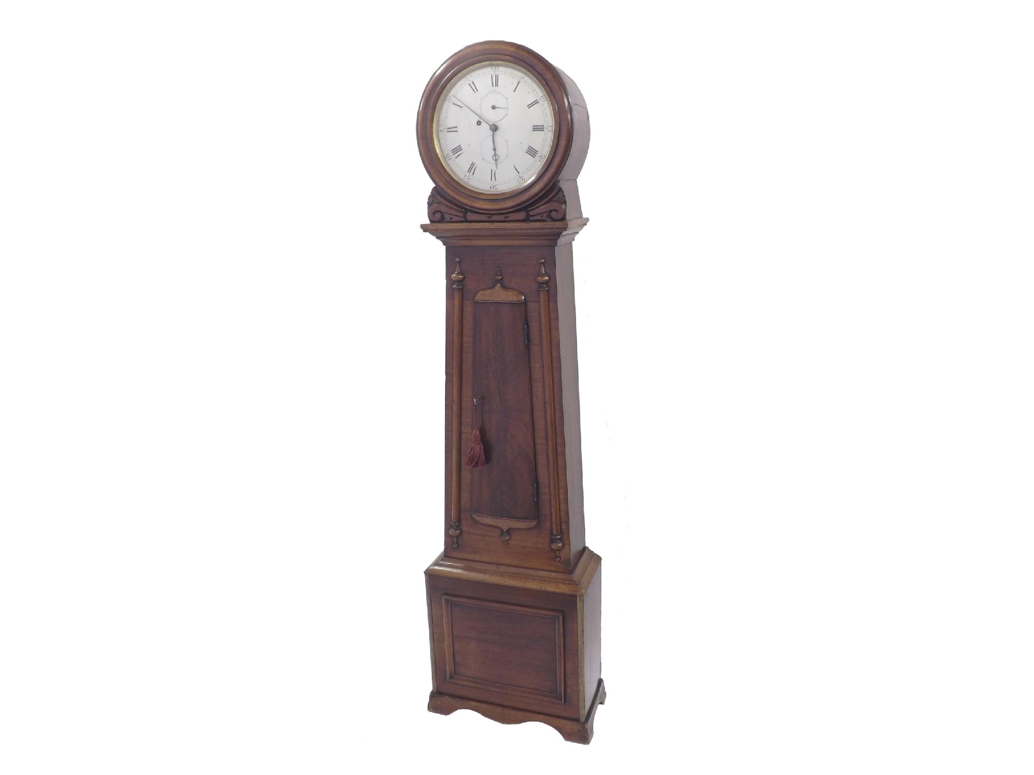 Appraisal: Scottish mahogany longcase regulator the silvered dial with subsidiary seconds