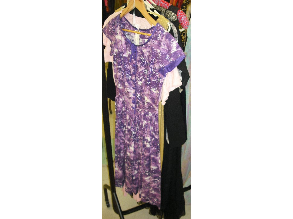 Appraisal: Group of 's - 's dresses to include a purple