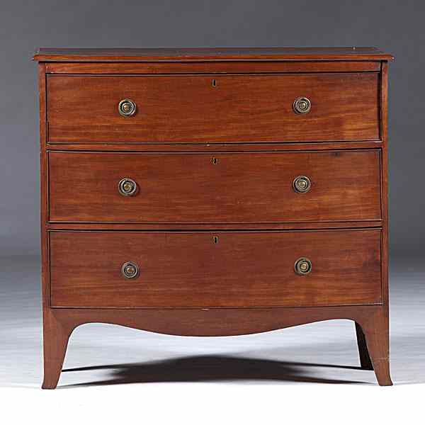 Appraisal: English Hepplewhite Bowfront Chest of Drawers English ca a Hepplewhite