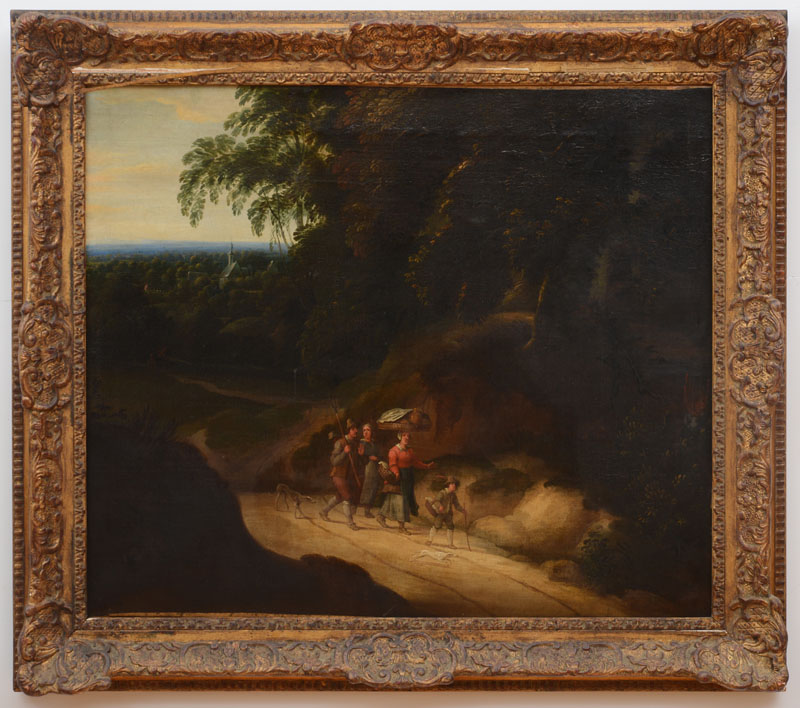 Appraisal: NORTHERN EUROPEAN SCHOOL ON THE ROAD Oil on canvas unsigned