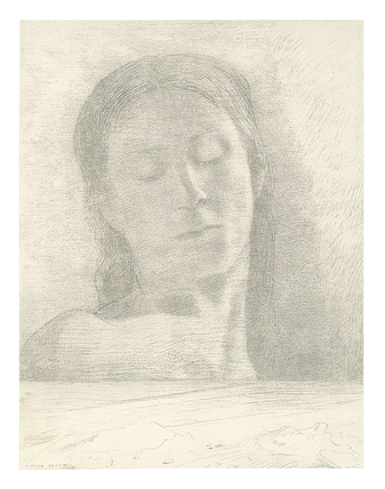 Appraisal: ODILON REDON Yeux Clos Lithograph on smooth cream wove paper