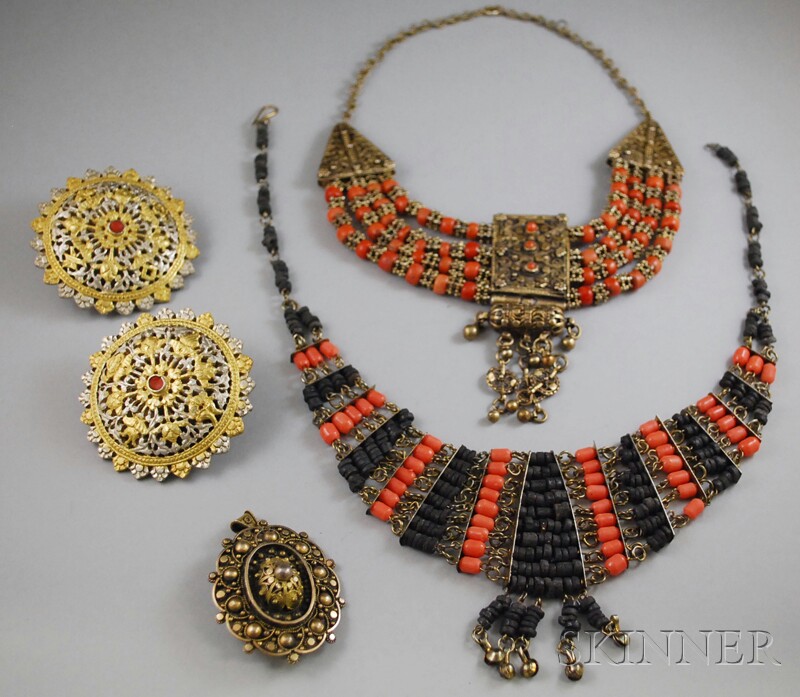 Appraisal: Small Group of International Jewelry an Indian-style necklace a beaded