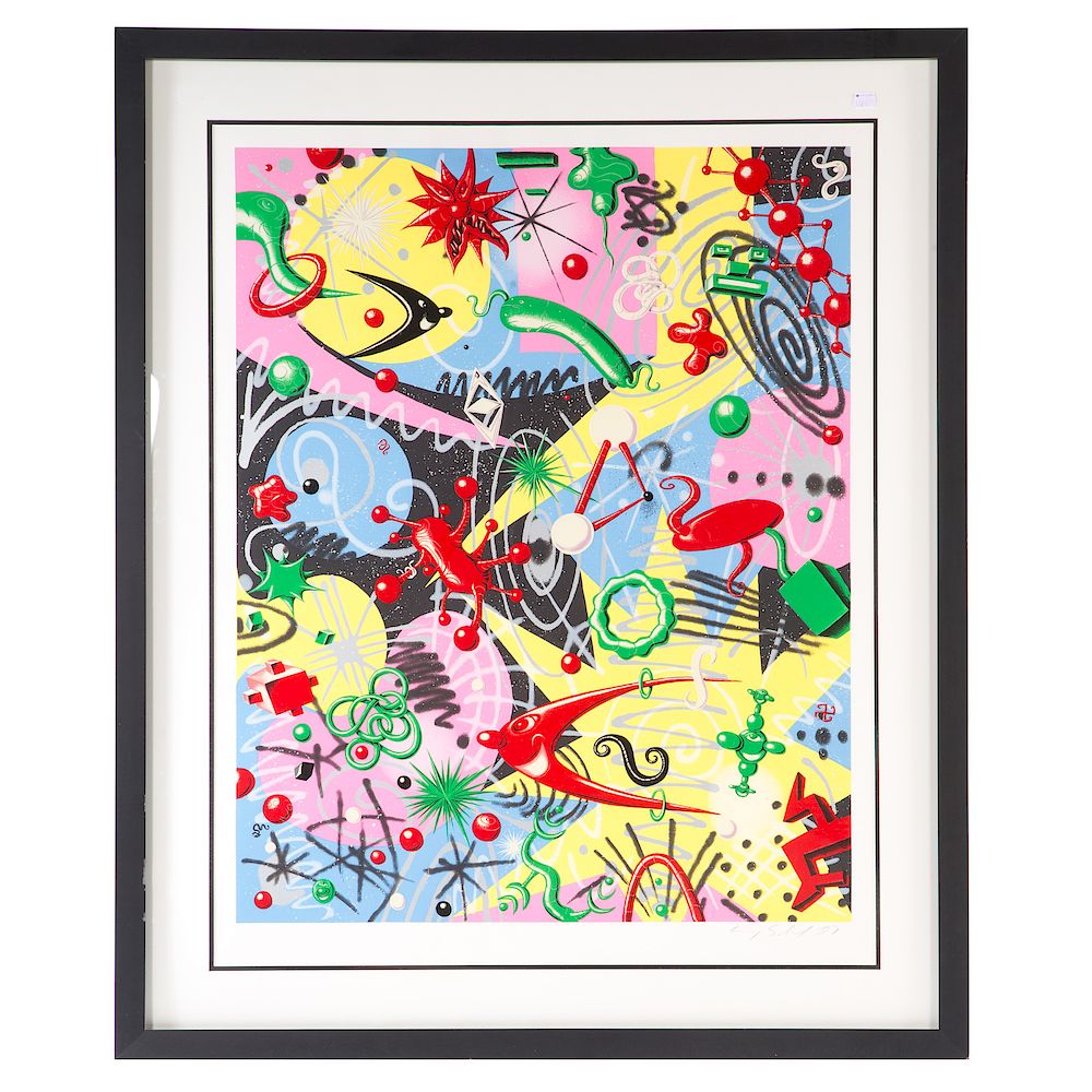 Appraisal: Kenny Scharf Grammy American b Color lithograph pencil signed and