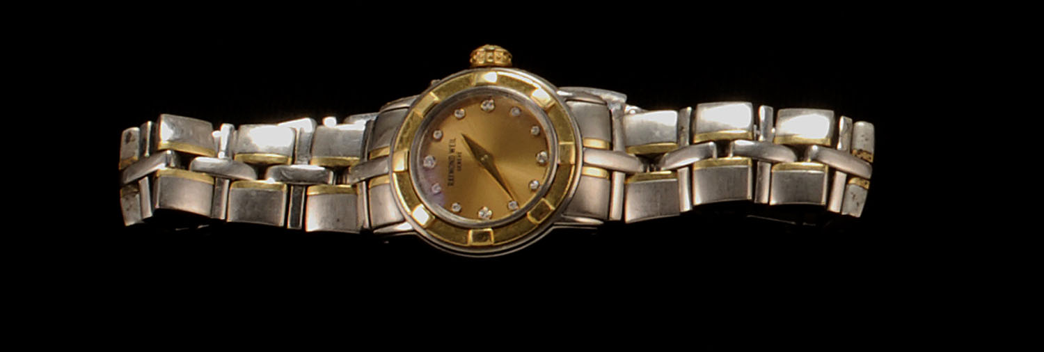 Appraisal: RAYMOND WEIL LADY'S WRIST WATCH With small diamonds set at