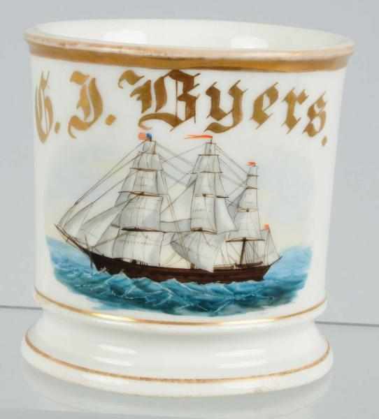 Appraisal: Commercial Sailing Vessel Shaving Mug Description Beautiful and rare image