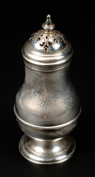 Appraisal: A George I silver baluster caster by Meshach Godwin London