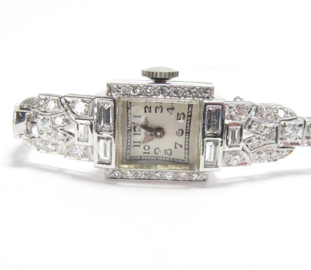 Appraisal: Lady's platinum and diamond Hamilton wristwatch with matching bracelet x