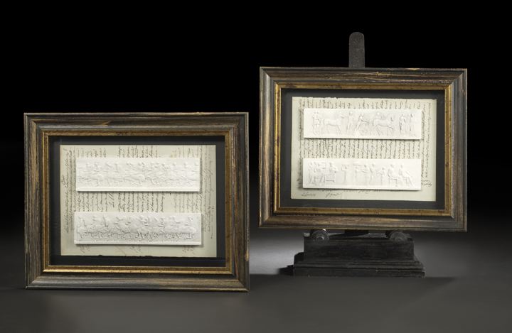 Appraisal: Pair of Two Elaborately Shadowboxed English Plaster Casts first quarter