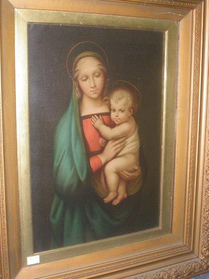 Appraisal: after Raphael Madonna and Child oil on canvas cm x