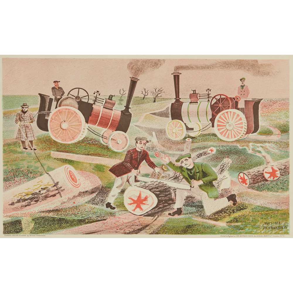 Appraisal: KENNETH ROWNTREE - FOR SCHOOL PRINTS LTD TRACTOR IN LANDSCAPE