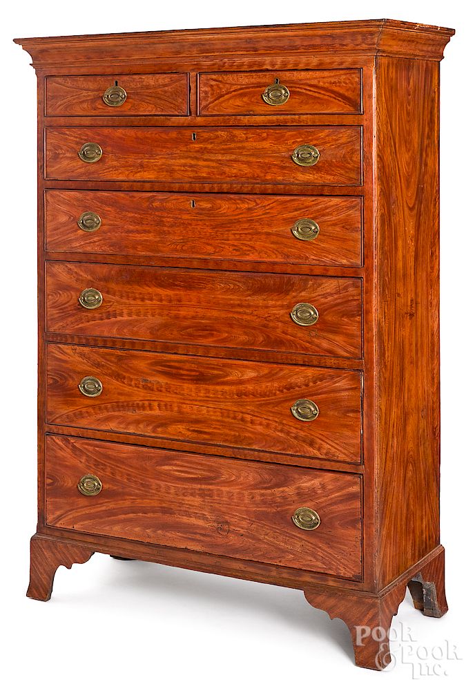 Appraisal: New England Federal painted pine tall chest Exclusive on Bidsquare