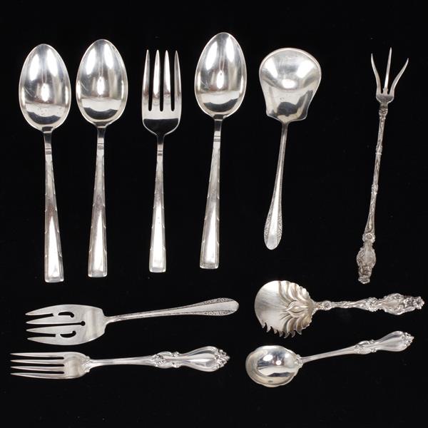 Appraisal: Four sterling silver spoons and fork sets Towle Whiting Weidlich