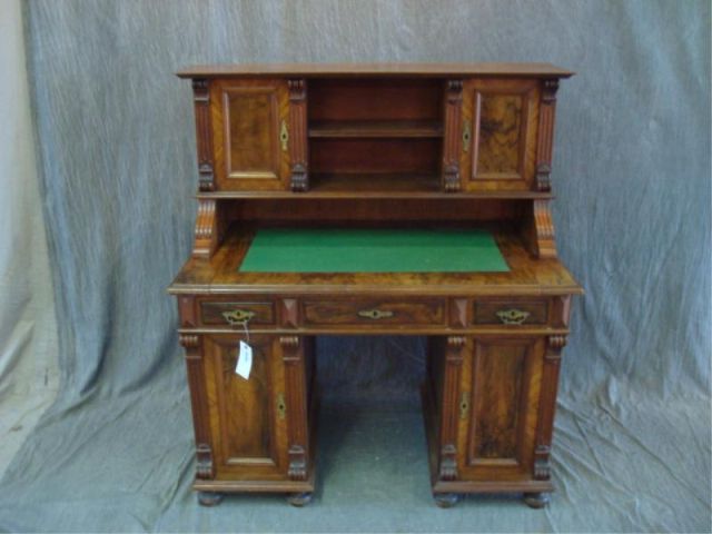 Appraisal: Victorian walnut desk w upper section From a Queens NY