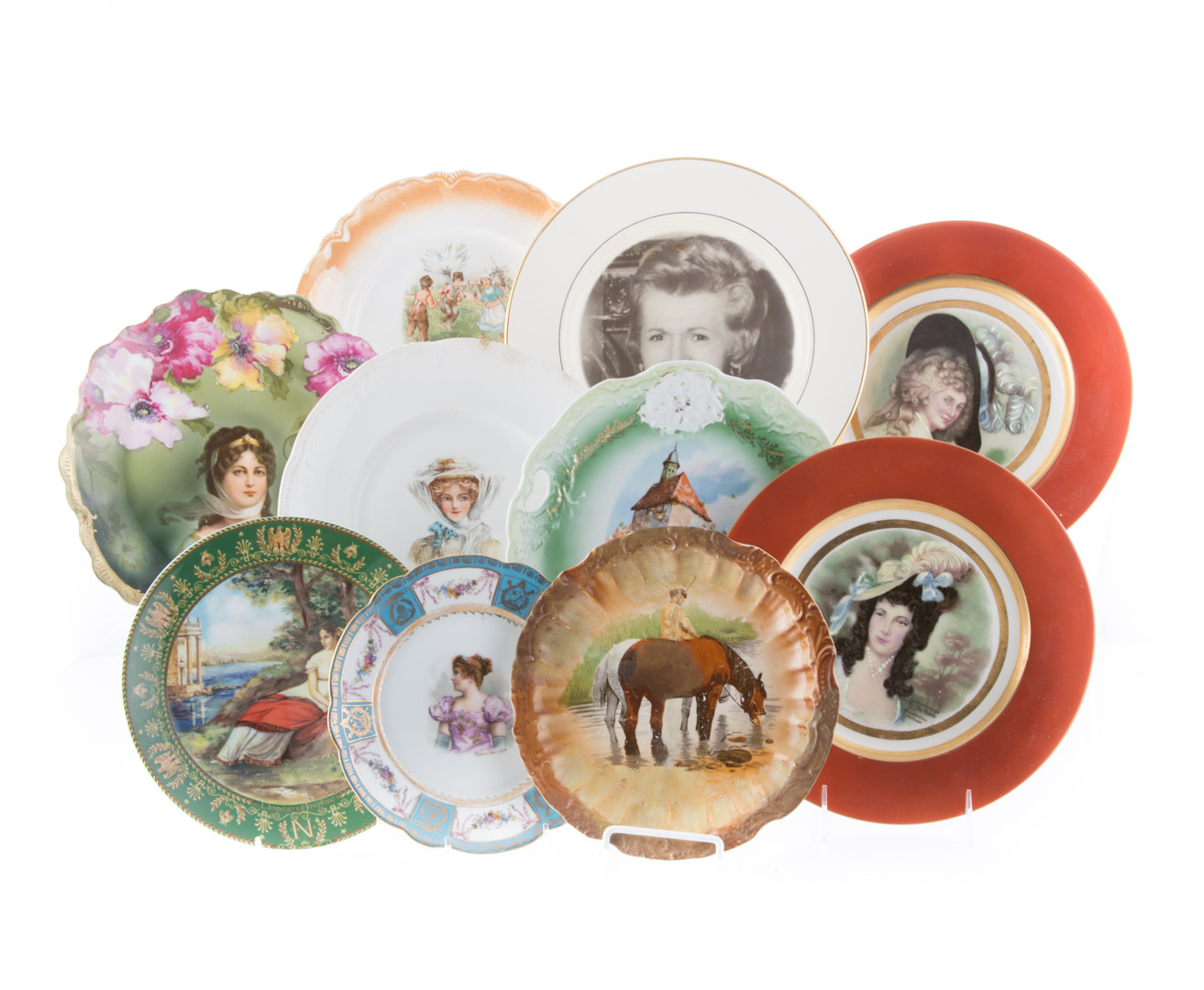 Appraisal: Ten assorted portrait and scenic plates