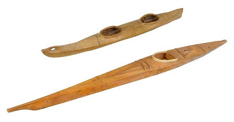 Appraisal: Two Inuit Kayak Models circa - model possibly Baffin Island