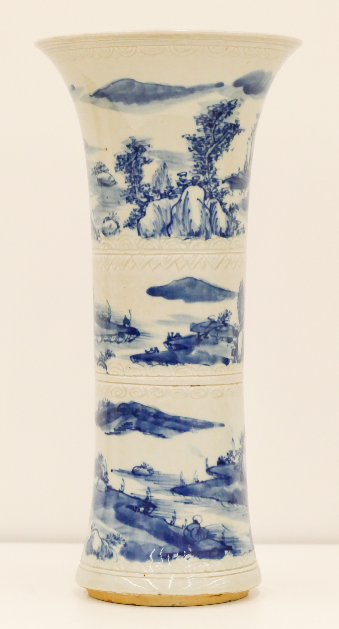 Appraisal: Chinese Republic Blue and White Beaker Vase ''x '' -