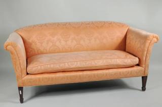 Appraisal: Chippendale Style Upholstered Sofa Chippendale style sofa upholstered in rose