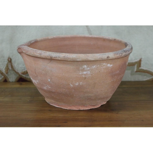 Appraisal: French glazed stoneware dairy bowl approx cm H x cm