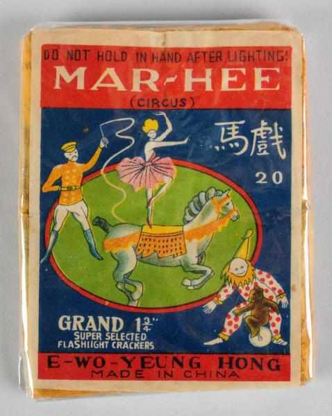 Appraisal: Mar-Hee Circus -Pack Firecrackers Class Manufactured by E-Wo-Yeung Hong Logo