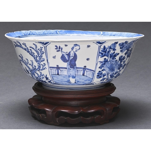 Appraisal: A Chinese blue and white bowl with flanged rim painted