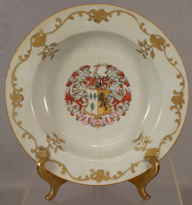 Appraisal: Chinese Export Porcelain Armorial soup bowl d The Arms of