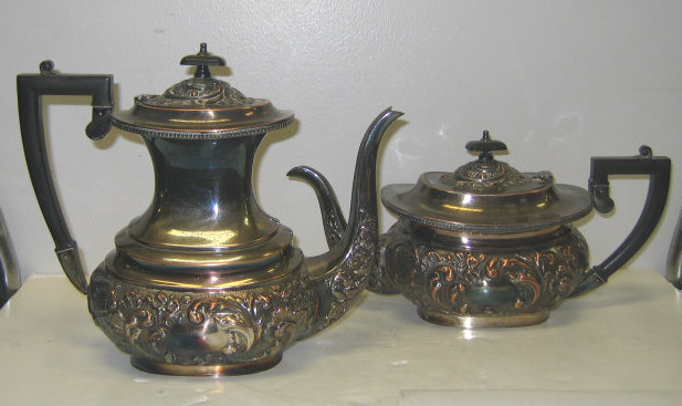 Appraisal: ENGLISH SILVER ON COPPER TEA COFFEE SET WITH TRAY Georgian