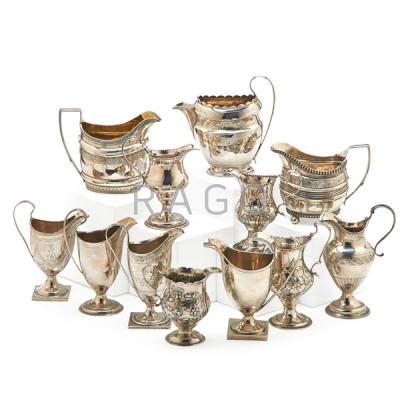 Appraisal: ENGLISH STERLING MILK AND CREAM SERVERS Condition Report