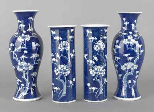 Appraisal: Chinese porcelain four-piece garniture set h and h