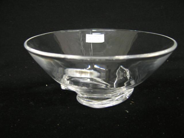 Appraisal: Steuben Crystal Bowl swirl base diameter deep signed excellent