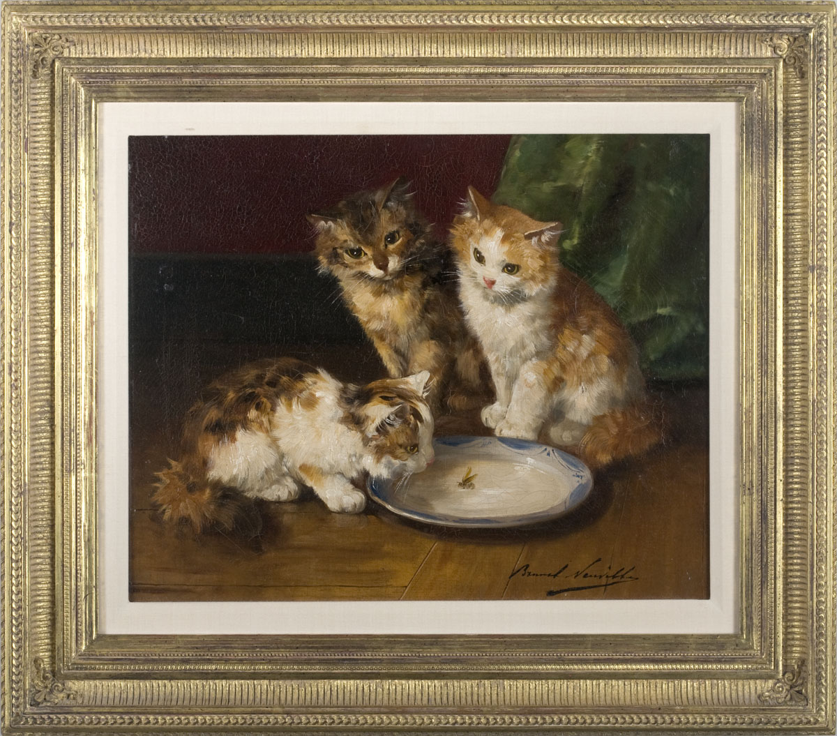 Appraisal: ALFRED ARTHUR BRUNEL DE NEUVILLE FRENCH - THREE KITTENS WITH