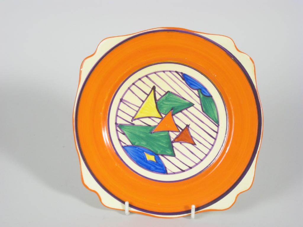 Appraisal: A Clarice Cliff Plate 'Lorna' shape with Fantasque Fruit in